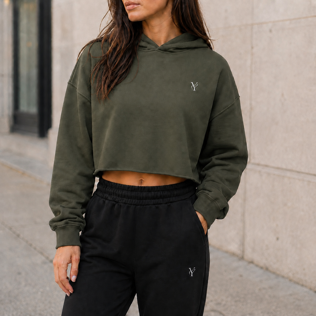 Identity Cropped Hoodie